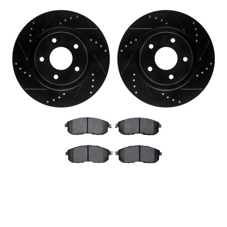 Dynamic Friction Co 8602-67012, Rotors-Drilled and Slotted-Black with 5000 Euro Ceramic Brake Pads, Zinc Coated 8602-67012